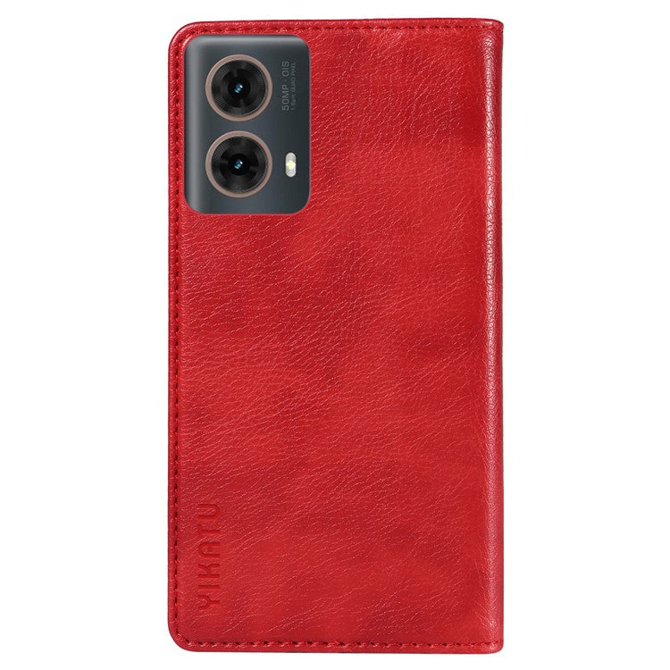 YIKATU YK-006 For Motorola Moto G85 5G / S50 Neo 5G Wallet Case Litchi Texture Leather Phone Cover - Red