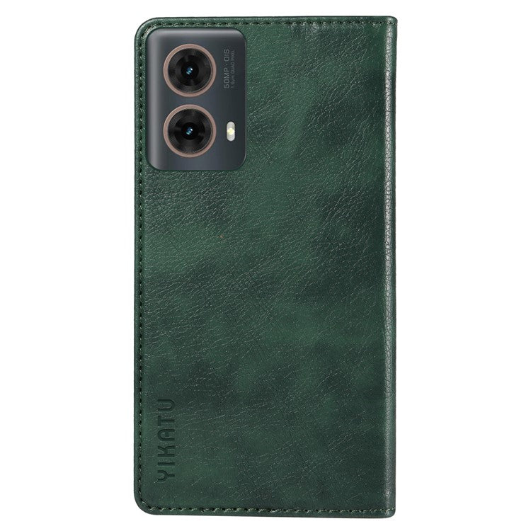 YIKATU YK-006 For Motorola Moto G85 5G / S50 Neo 5G Wallet Case Litchi Texture Leather Phone Cover - Green