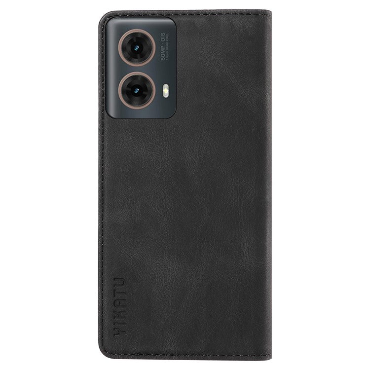 YIKATU YK-004 For Motorola Moto G85 5G / S50 Neo 5G Case Leather Phone Wallet Cover Skin-Touch - Black