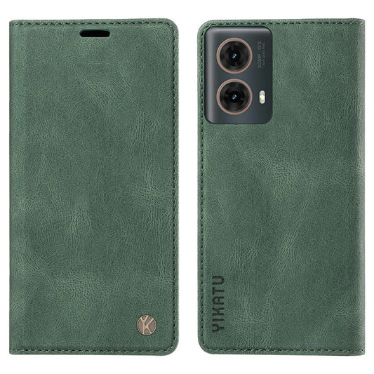 YIKATU YK-004 For Motorola Moto G85 5G / S50 Neo 5G Case Leather Phone Wallet Cover Skin-Touch - Green
