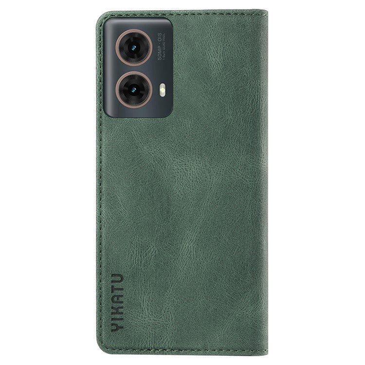 YIKATU YK-004 For Motorola Moto G85 5G / S50 Neo 5G Case Leather Phone Wallet Cover Skin-Touch - Green