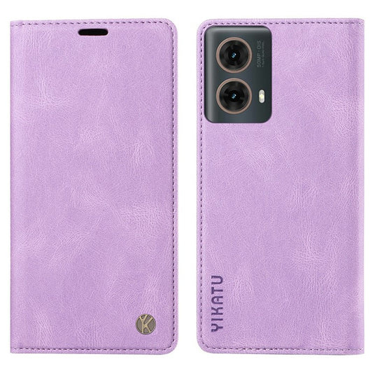 YIKATU YK-004 For Motorola Moto G85 5G / S50 Neo 5G Case Leather Phone Wallet Cover Skin-Touch - Purple