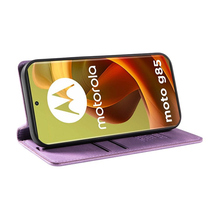 YIKATU YK-004 For Motorola Moto G85 5G / S50 Neo 5G Case Leather Phone Wallet Cover Skin-Touch - Purple