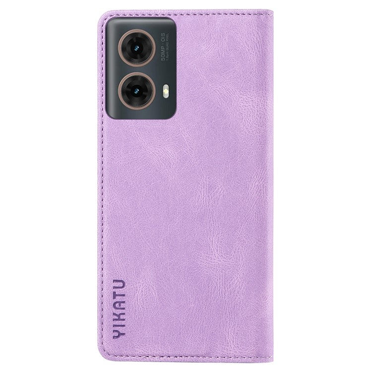 YIKATU YK-004 For Motorola Moto G85 5G / S50 Neo 5G Case Leather Phone Wallet Cover Skin-Touch - Purple