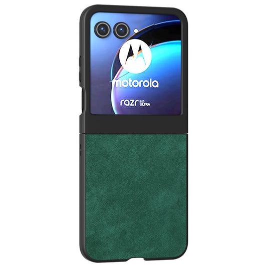 ABEEL For Motorola Razr 60 / Razr 50 5G Case Black Edge PU Leather+PC Folding Phone Cover - Green