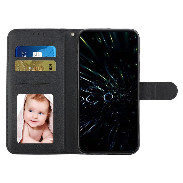 For Realme C61 4G / C63 4G / Note 60 Case Wallet PU Leather Phone Stand Cover - Black