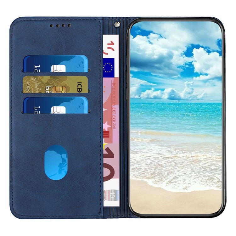 For Realme C63 4G / C61 4G / Note 60 Cover Rhombus Imprinted PU Leather Stand Phone Case - Sapphire
