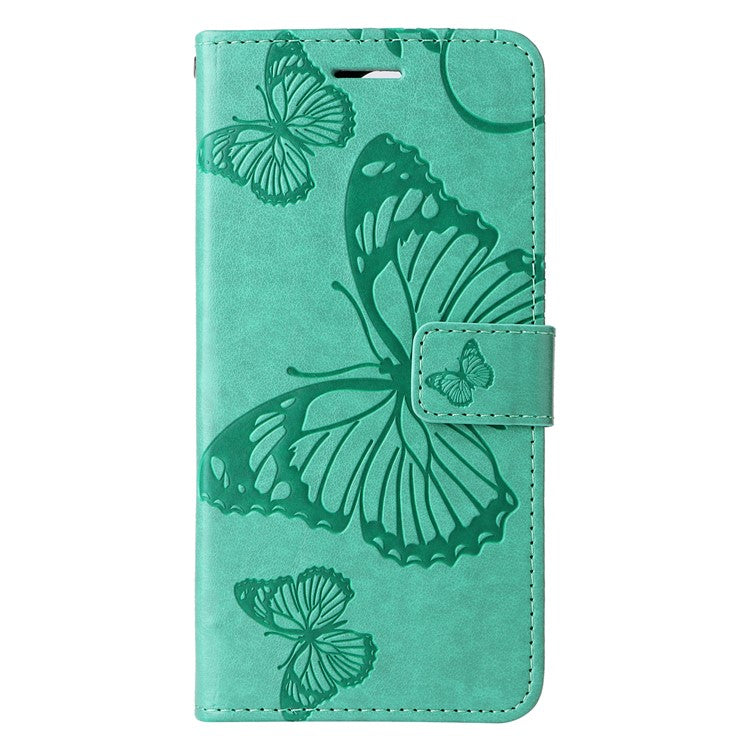 KT Imprinting Flower Series-2 For Realme C63 4G / C61 4G Case Anti-drop Leather Butterfly Imprint Phone Cover - Green