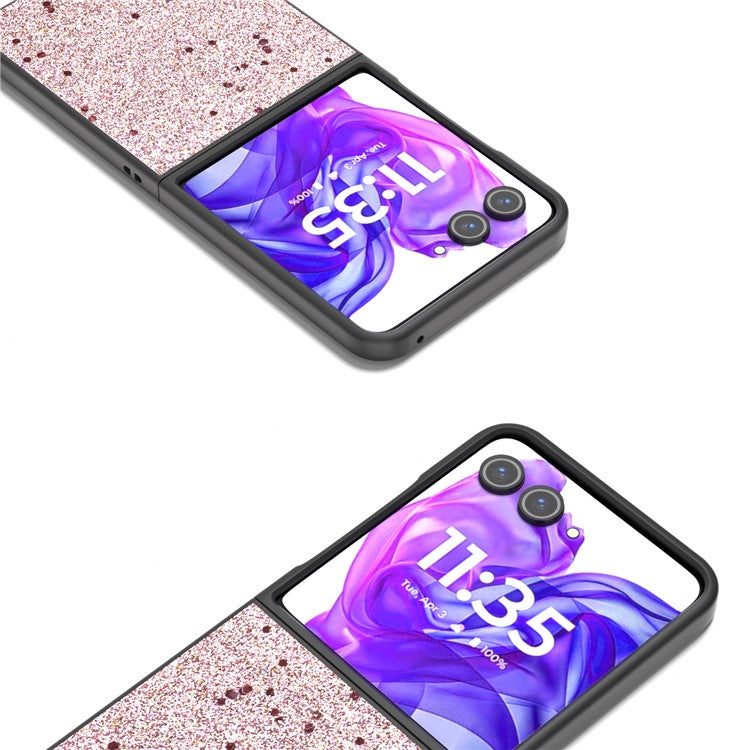 ABEEL For Motorola Razr 60 / Razr 50 5G Case Glitter PU Leather+PC Phone Cover - Pink
