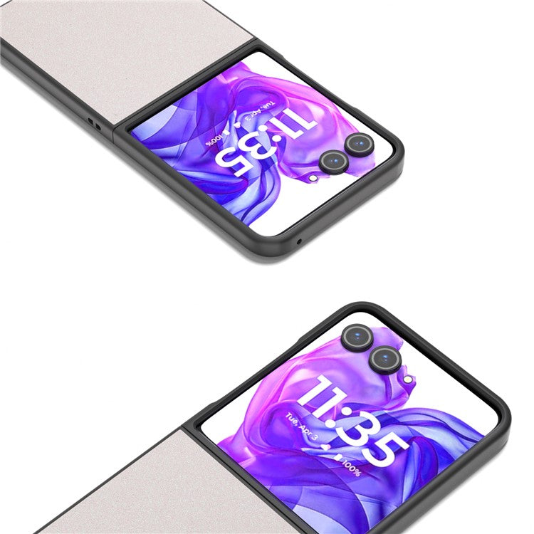 ABEEL For Motorola Razr 60 / Razr 50 5G Case Glitter PU Leather+PC Phone Cover - White