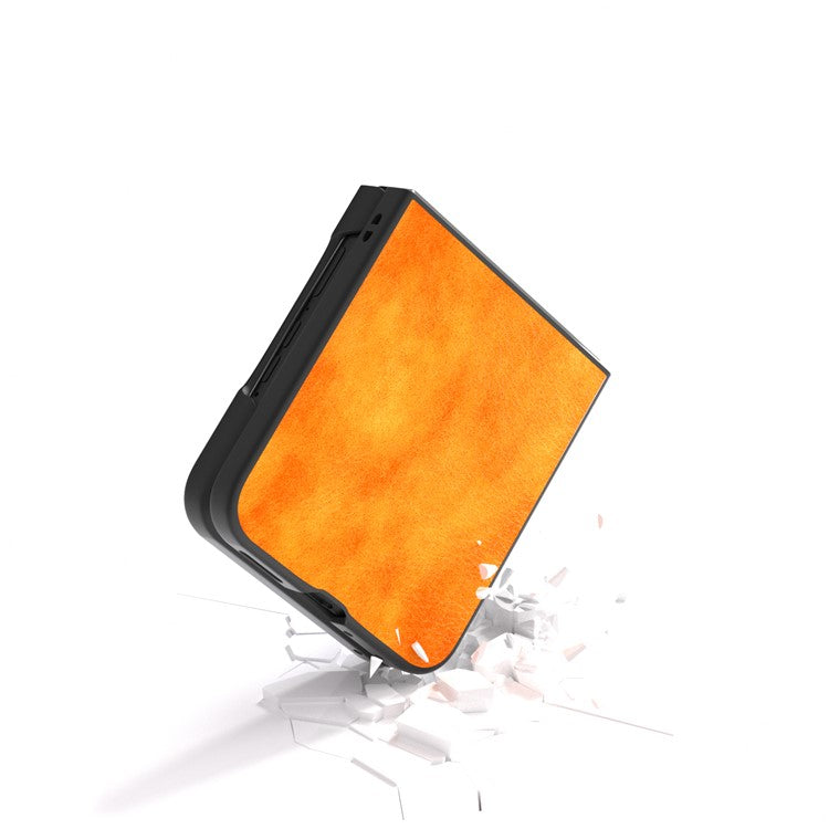 ABEEL For Motorola Razr 50 Ultra 5G Case Litchi Texture PU Leather+PC Phone Cover - Orange