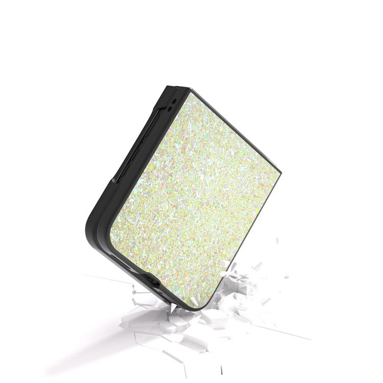 ABEEL For Motorola Razr 50 Ultra 5G Case Glitter PU Covered PC Phone Shell - Amber