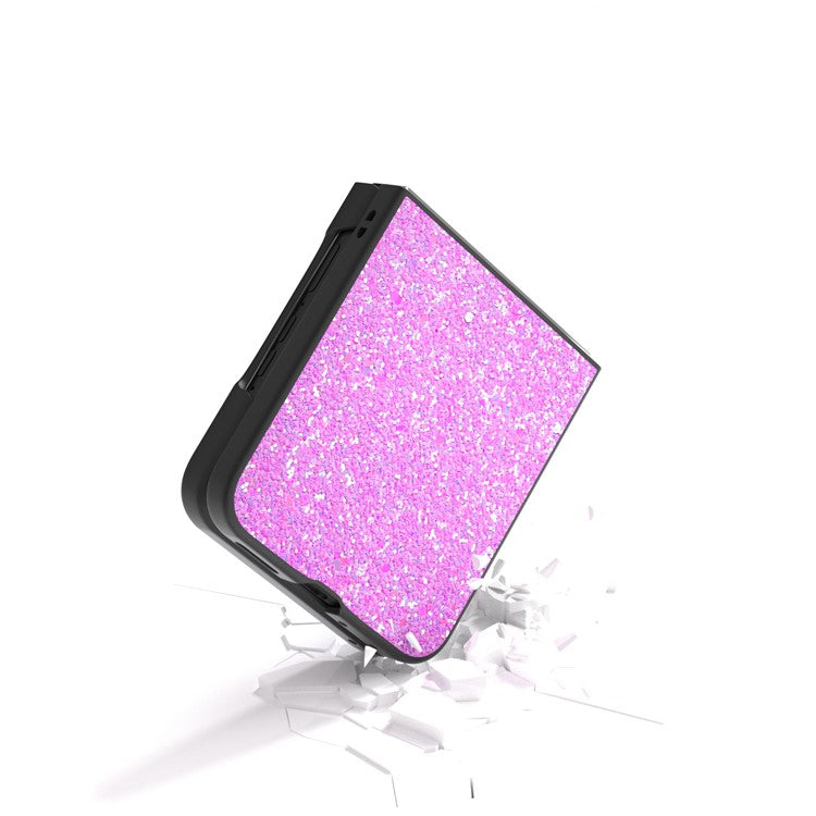 ABEEL For Motorola Razr 50 Ultra 5G Case Glitter PU Covered PC Phone Shell - Rose