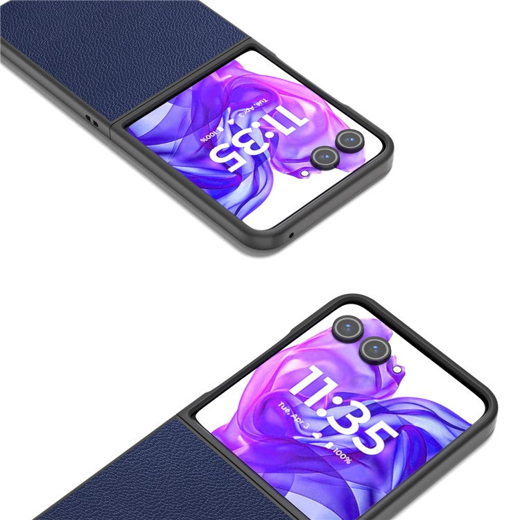 ABEEL For Motorola Razr 50 Ultra 5G Case Litchi Texture Non-Slip Phone Cover - Blue