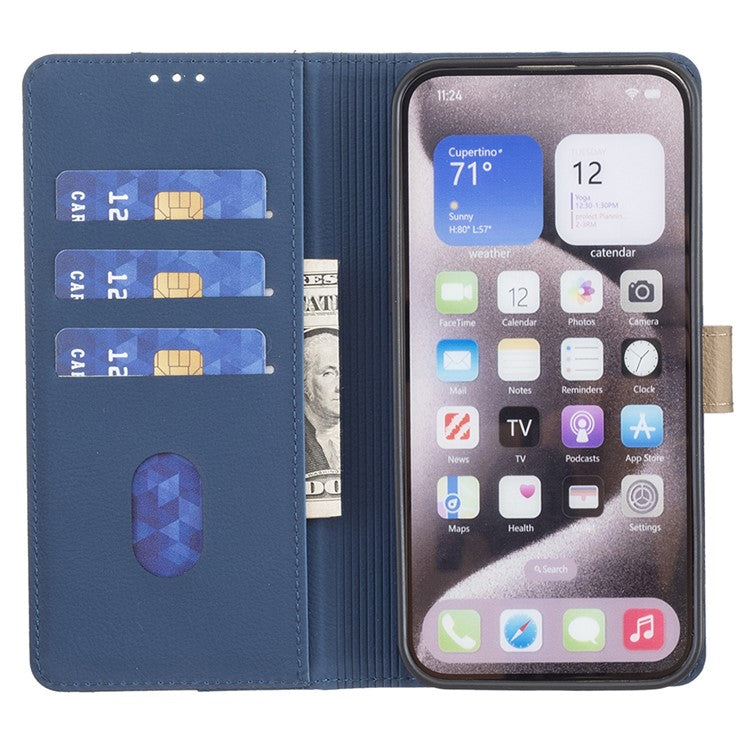 BINFEN COLOR BF33 For Motorola Moto G85 5G / S50 Neo 5G Case Dual Color Leather Phone Wallet Cover - Blue