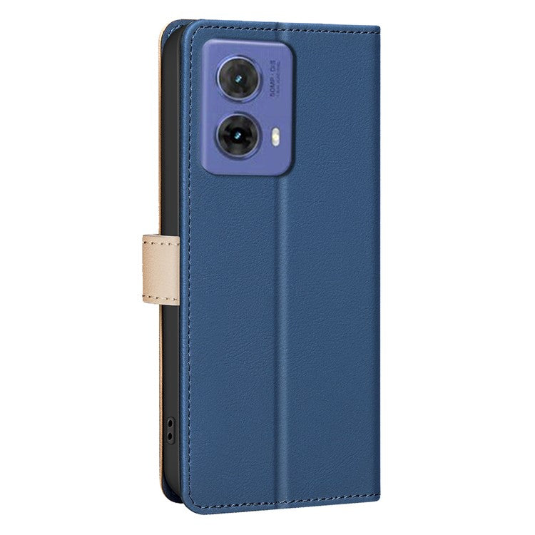 BINFEN COLOR BF33 For Motorola Moto G85 5G / S50 Neo 5G Case Dual Color Leather Phone Wallet Cover - Blue
