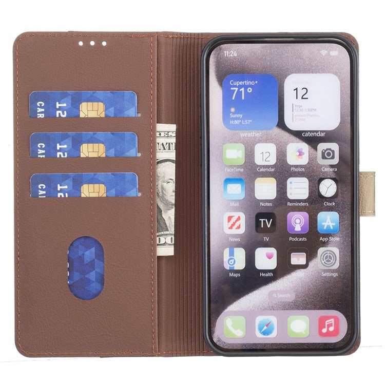 BINFEN COLOR BF33 For Motorola Moto G85 5G / S50 Neo 5G Case Dual Color Leather Phone Wallet Cover - Brown