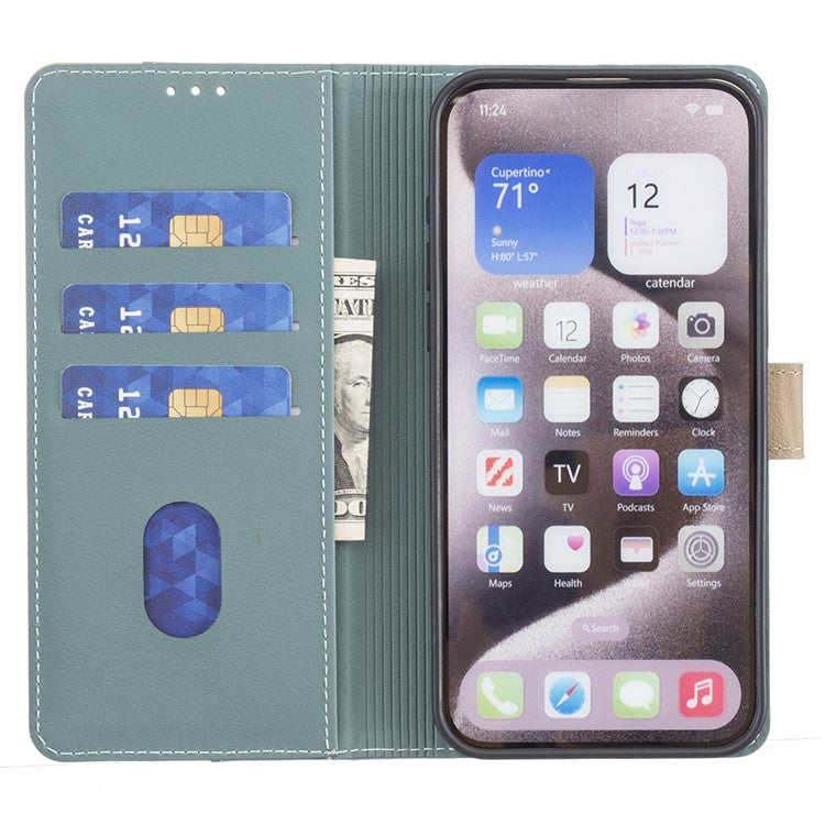 BINFEN COLOR BF33 For Motorola Moto G85 5G / S50 Neo 5G Case Dual Color Leather Phone Wallet Cover - Green