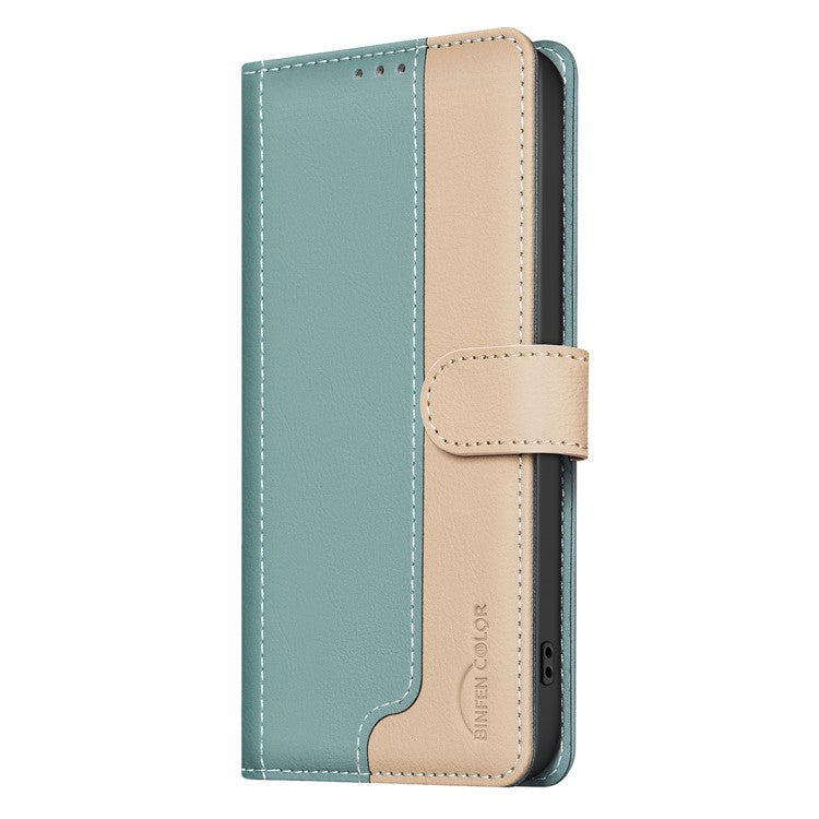 BINFEN COLOR BF33 For Motorola Moto G85 5G / S50 Neo 5G Case Dual Color Leather Phone Wallet Cover - Green