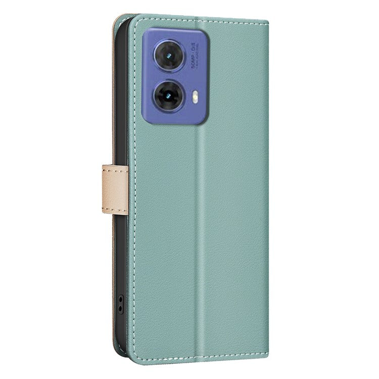 BINFEN COLOR BF33 For Motorola Moto G85 5G / S50 Neo 5G Case Dual Color Leather Phone Wallet Cover - Green