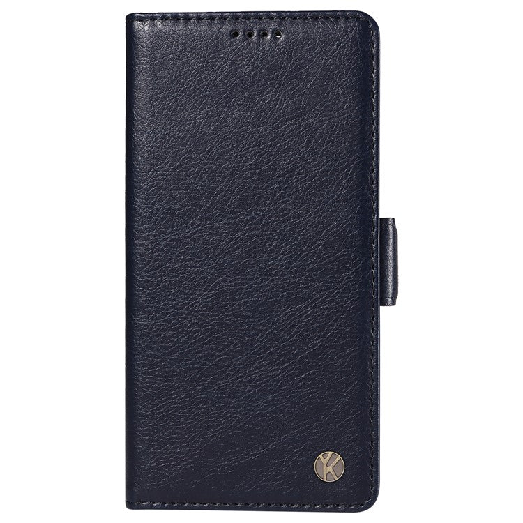 YIKATU YK-007 For Motorola Moto G85 5G / S50 Neo 5G Phone Case PU Leather Stand Anti-Drop Wallet Cover - Navy Blue