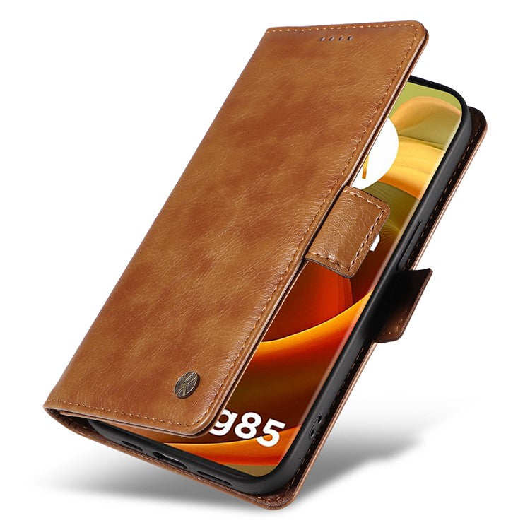 YIKATU YK-007 For Motorola Moto G85 5G / S50 Neo 5G Phone Case PU Leather Stand Anti-Drop Wallet Cover - Brown