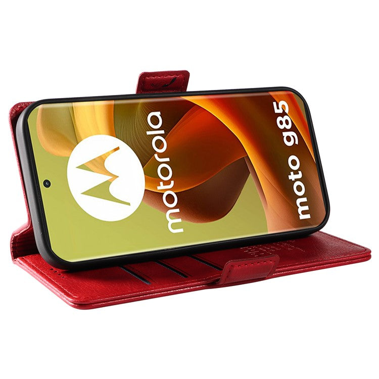 YIKATU YK-007 For Motorola Moto G85 5G / S50 Neo 5G Phone Case PU Leather Stand Anti-Drop Wallet Cover - Red