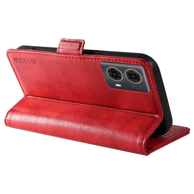 YIKATU YK-007 For Motorola Moto G85 5G / S50 Neo 5G Phone Case PU Leather Stand Anti-Drop Wallet Cover - Red