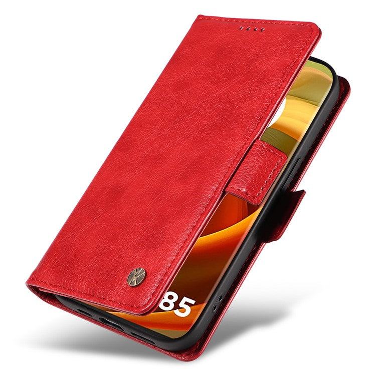 YIKATU YK-007 For Motorola Moto G85 5G / S50 Neo 5G Phone Case PU Leather Stand Anti-Drop Wallet Cover - Red