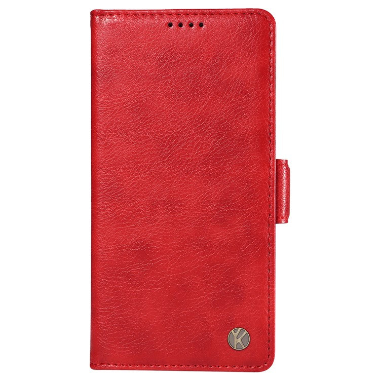 YIKATU YK-007 For Motorola Moto G85 5G / S50 Neo 5G Phone Case PU Leather Stand Anti-Drop Wallet Cover - Red