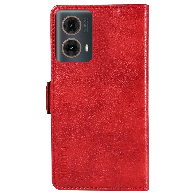 YIKATU YK-007 For Motorola Moto G85 5G / S50 Neo 5G Phone Case PU Leather Stand Anti-Drop Wallet Cover - Red