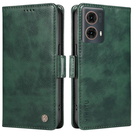 YIKATU YK-007 For Motorola Moto G85 5G / S50 Neo 5G Phone Case PU Leather Stand Anti-Drop Wallet Cover - Green