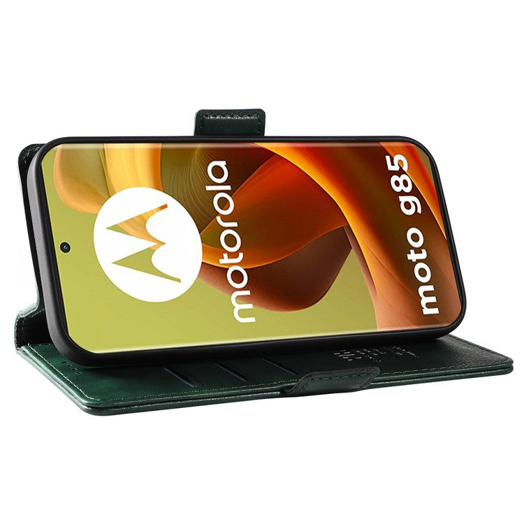 YIKATU YK-007 For Motorola Moto G85 5G / S50 Neo 5G Phone Case PU Leather Stand Anti-Drop Wallet Cover - Green