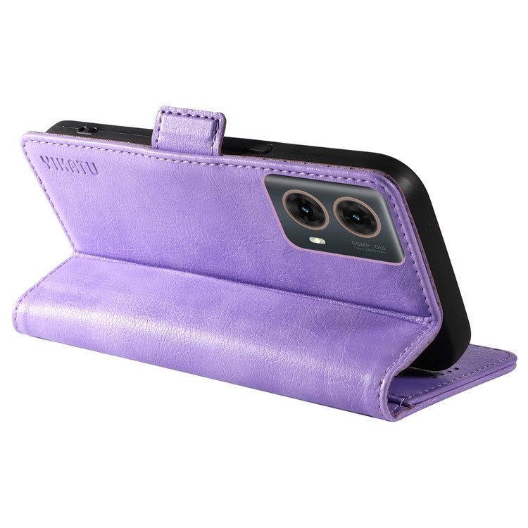 YIKATU YK-007 For Motorola Moto G85 5G / S50 Neo 5G Phone Case PU Leather Stand Anti-Drop Wallet Cover - Purple