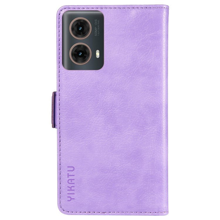 YIKATU YK-007 For Motorola Moto G85 5G / S50 Neo 5G Phone Case PU Leather Stand Anti-Drop Wallet Cover - Purple