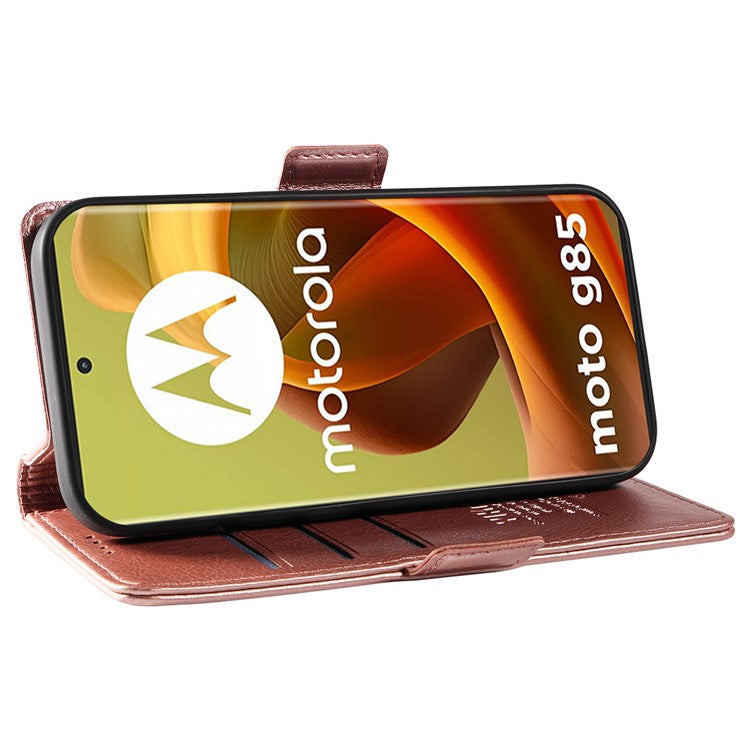YIKATU YK-007 For Motorola Moto G85 5G / S50 Neo 5G Phone Case PU Leather Stand Anti-Drop Wallet Cover - Rose Gold