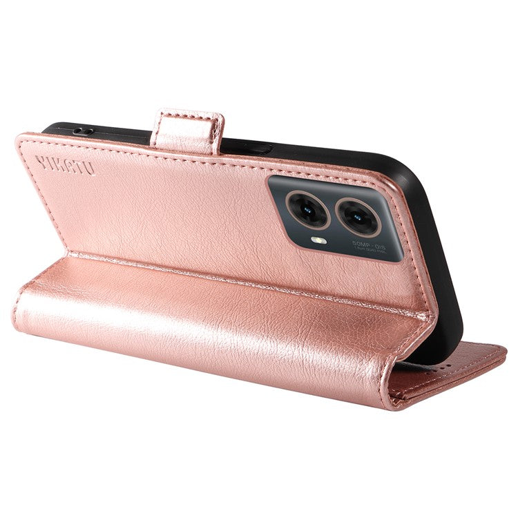 YIKATU YK-007 For Motorola Moto G85 5G / S50 Neo 5G Phone Case PU Leather Stand Anti-Drop Wallet Cover - Rose Gold