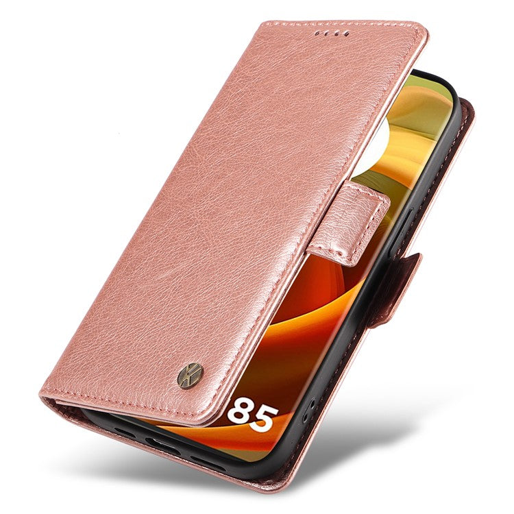 YIKATU YK-007 For Motorola Moto G85 5G / S50 Neo 5G Phone Case PU Leather Stand Anti-Drop Wallet Cover - Rose Gold