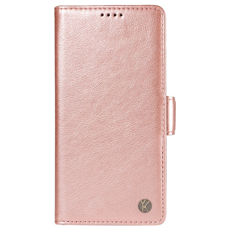 YIKATU YK-007 For Motorola Moto G85 5G / S50 Neo 5G Phone Case PU Leather Stand Anti-Drop Wallet Cover - Rose Gold