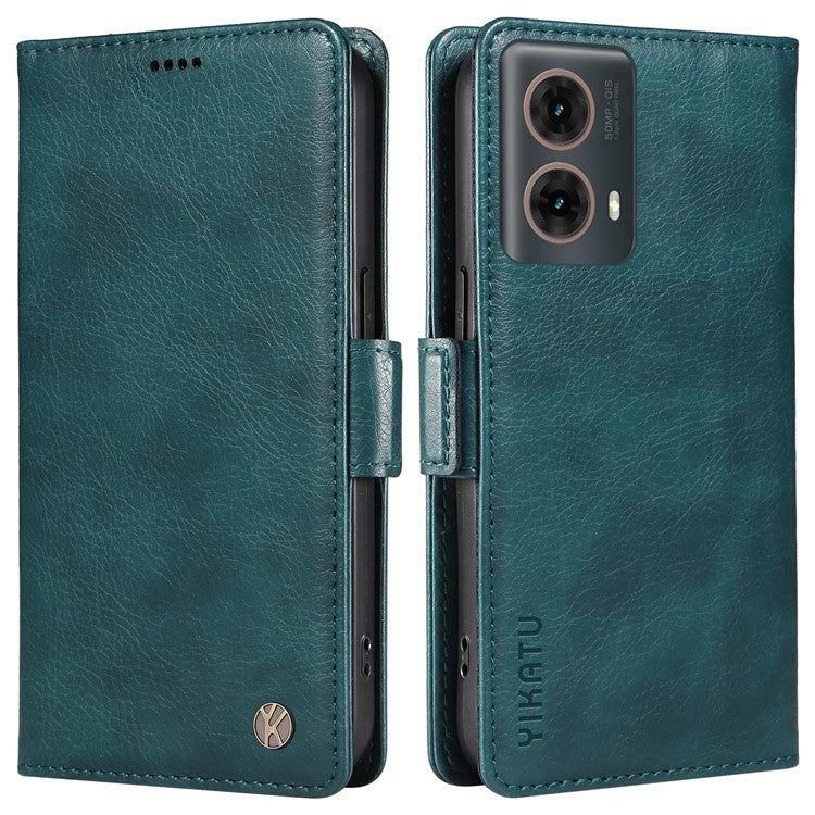 YIKATU YK-007 For Motorola Moto G85 5G / S50 Neo 5G Phone Case PU Leather Stand Anti-Drop Wallet Cover - Blue