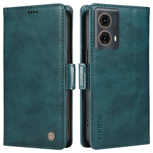 YIKATU YK-007 For Motorola Moto G85 5G / S50 Neo 5G Phone Case PU Leather Stand Anti-Drop Wallet Cover - Blue