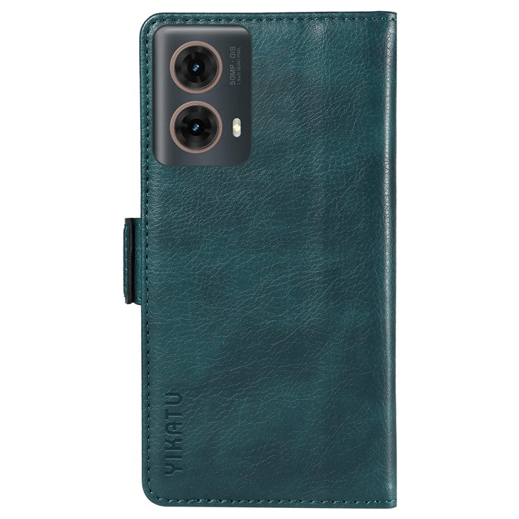 YIKATU YK-007 For Motorola Moto G85 5G / S50 Neo 5G Phone Case PU Leather Stand Anti-Drop Wallet Cover - Blue