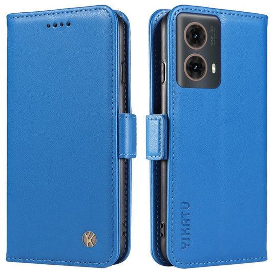 YIKATU YK-003 For Motorola Moto G85 5G / S50 Neo 5G Case PU Leather Phone Cover with Wallet Stand - Sky Blue