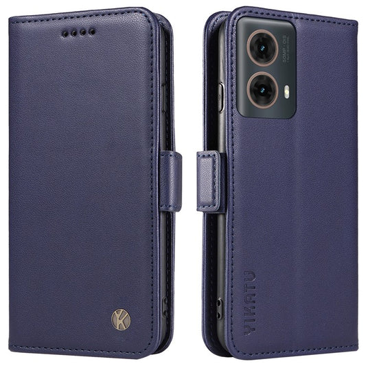 YIKATU YK-003 For Motorola Moto G85 5G / S50 Neo 5G Case PU Leather Phone Cover with Wallet Stand - Sapphire