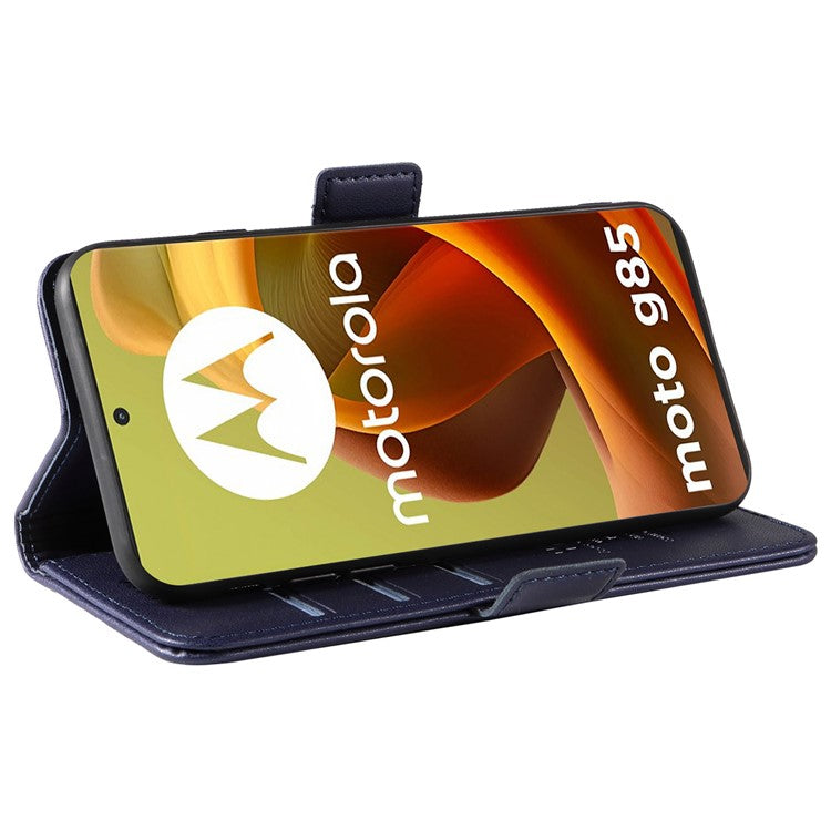 YIKATU YK-003 For Motorola Moto G85 5G / S50 Neo 5G Case PU Leather Phone Cover with Wallet Stand - Sapphire