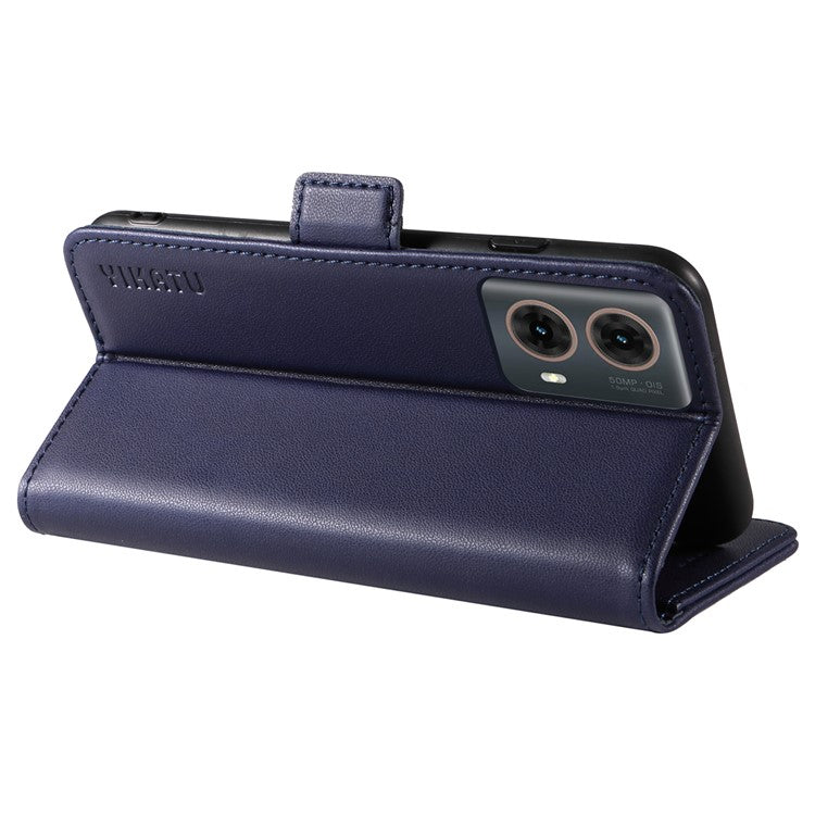 YIKATU YK-003 For Motorola Moto G85 5G / S50 Neo 5G Case PU Leather Phone Cover with Wallet Stand - Sapphire