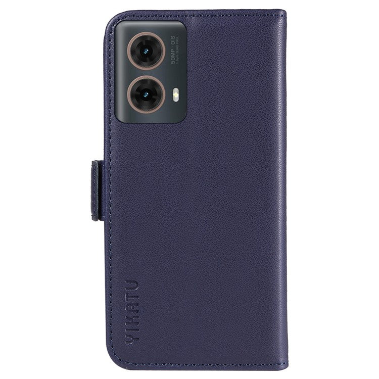YIKATU YK-003 For Motorola Moto G85 5G / S50 Neo 5G Case PU Leather Phone Cover with Wallet Stand - Sapphire