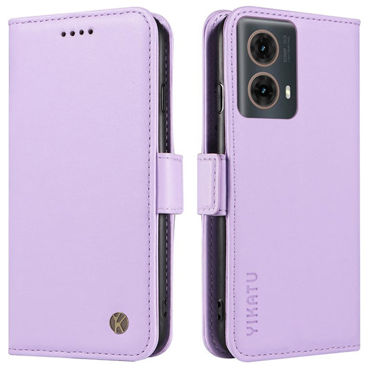 YIKATU YK-003 For Motorola Moto G85 5G / S50 Neo 5G Case PU Leather Phone Cover with Wallet Stand - Light Purple