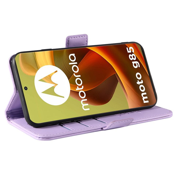 YIKATU YK-003 For Motorola Moto G85 5G / S50 Neo 5G Case PU Leather Phone Cover with Wallet Stand - Light Purple