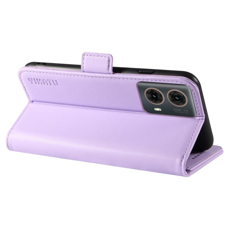 YIKATU YK-003 For Motorola Moto G85 5G / S50 Neo 5G Case PU Leather Phone Cover with Wallet Stand - Light Purple
